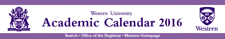 The University of Western Ontario : Academic Calendar 2016